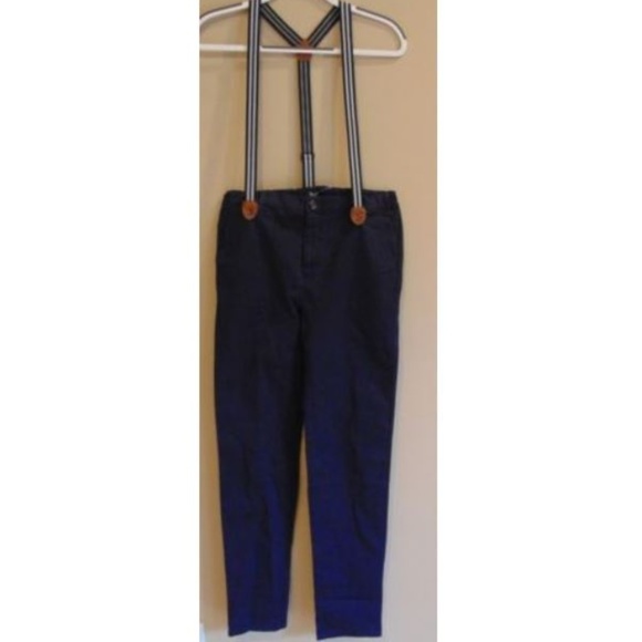 Bardot Junior Chinos Navy Pants Suspenders Boys 18 - Picture 2 of 8